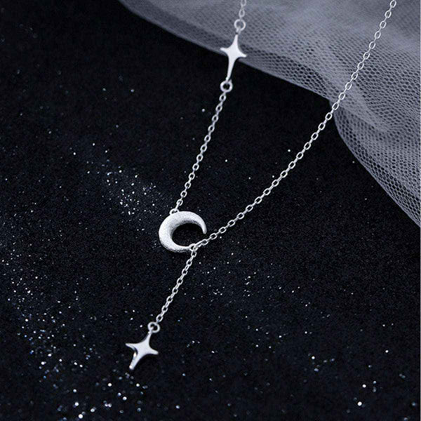 Star and moon pendant necklace in 925 sterling silver — additional view 3
