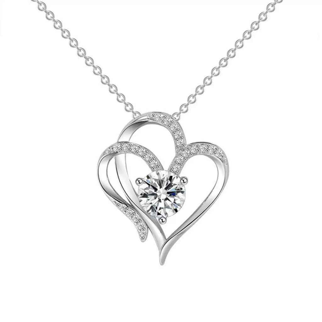 Zircon heart pendant necklace in 925 sterling silver — additional view 4