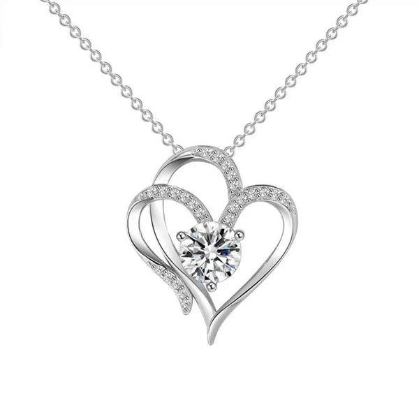 Zircon heart pendant necklace in 925 sterling silver — additional view 4