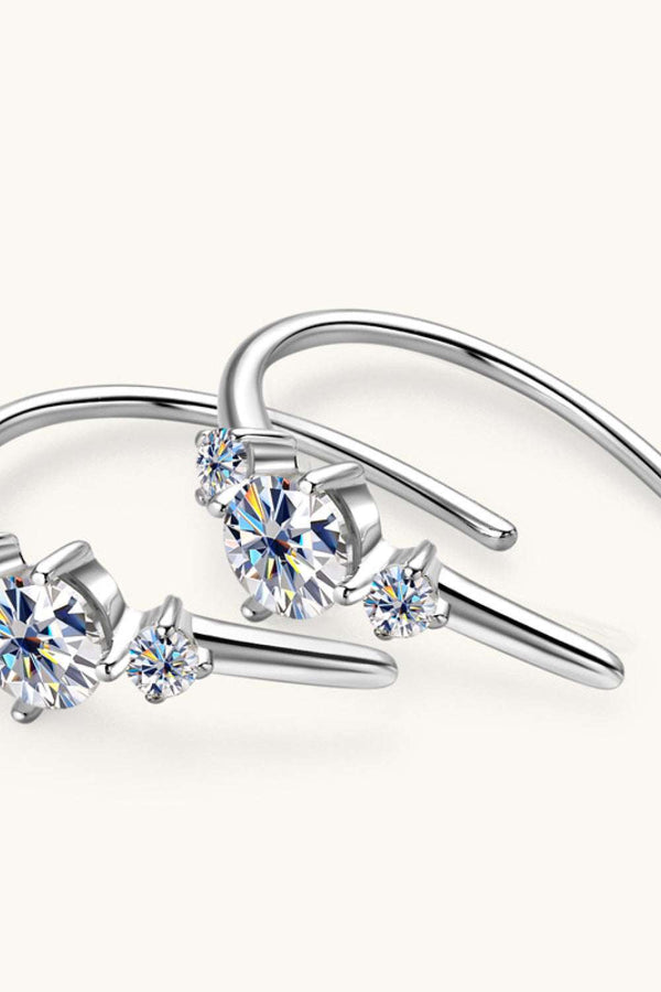 Moissanite stud earrings in 925 sterling silver — additional view 5
