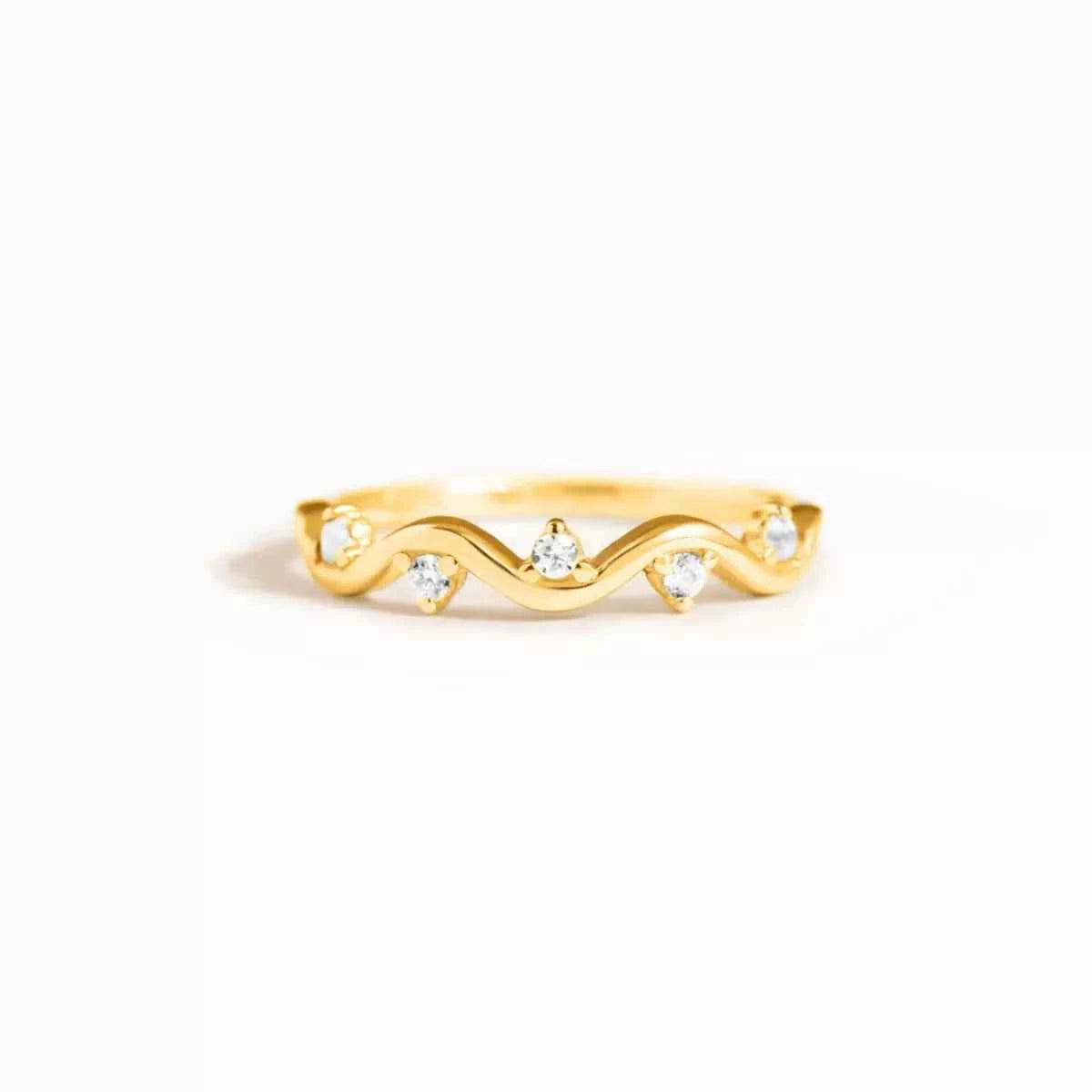 Zircon wave ring in 925 sterling silver — additional view 6