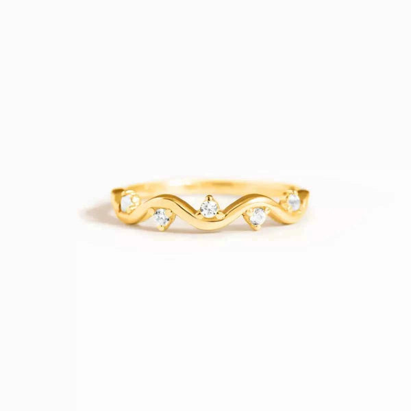 Zircon wave ring in 925 sterling silver — additional view 6