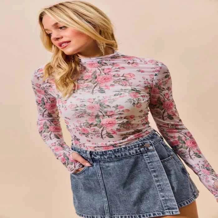 Sheer floral layering top — primary view Huvudsaklig produktbild