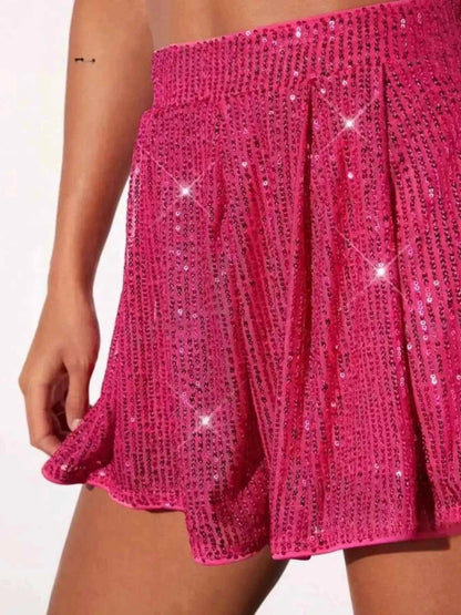 Sequin High Waist Shorts - Splashis