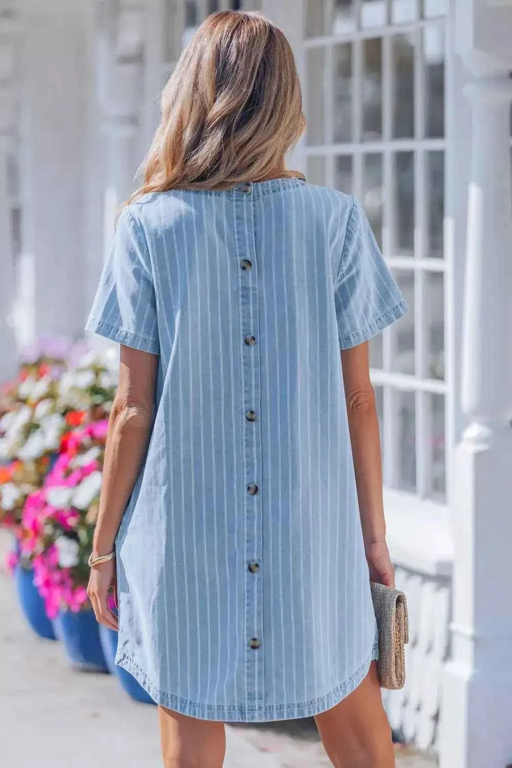 Stripe denim mini dress — additional view 2