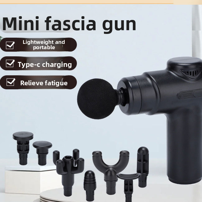 Electric fascia massage gun shown on white background