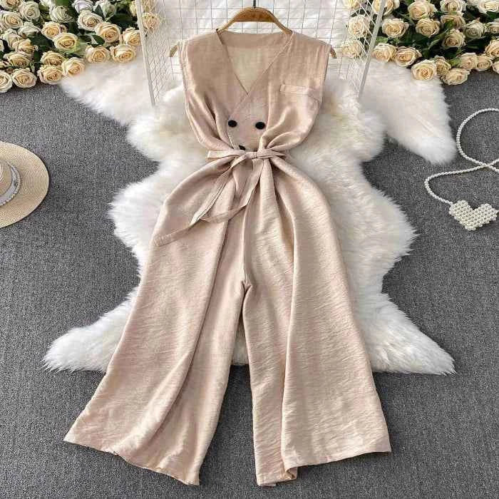 Sleeveless wide leg jumpsuit — primary view Main image