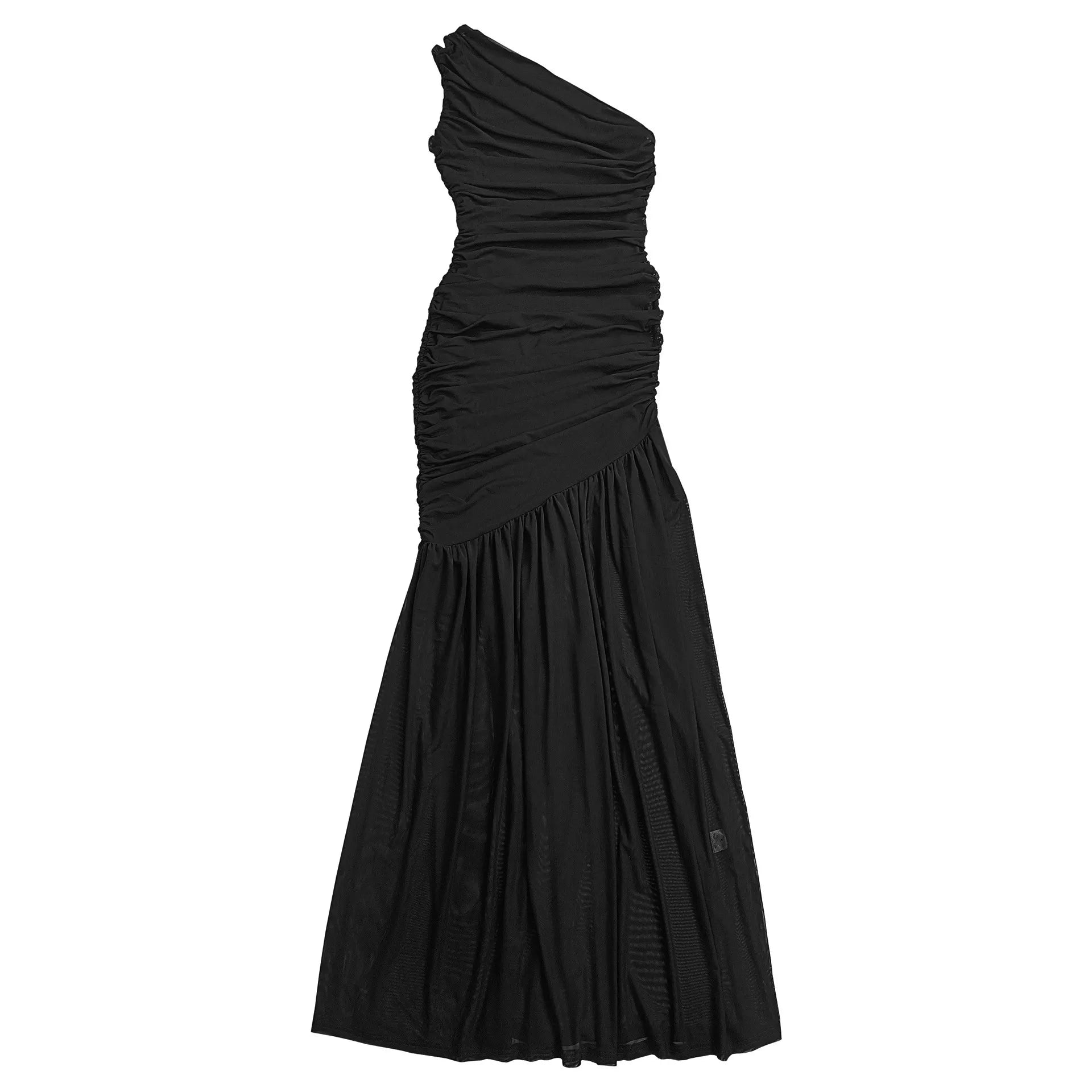 One-Shoulder Ruched Bodycon Maxi Dress-Maxi Dress.-Splashis-Splashis