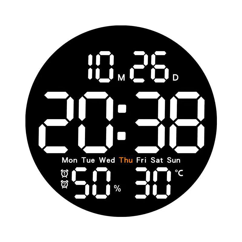 Multi-Function Digital Wall Clock with Temperature Humidity Display view 10