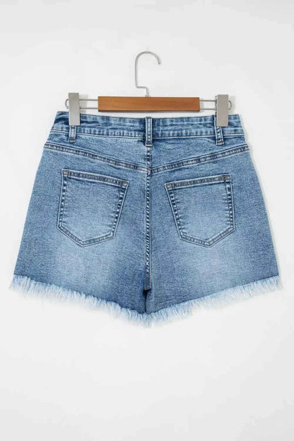 Western Embroidery Stud Denim Shorts - Splashis