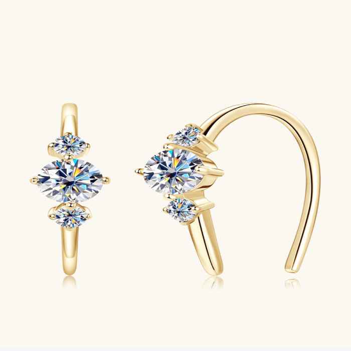 Moissanite stud earrings in 925 sterling silver — primary view