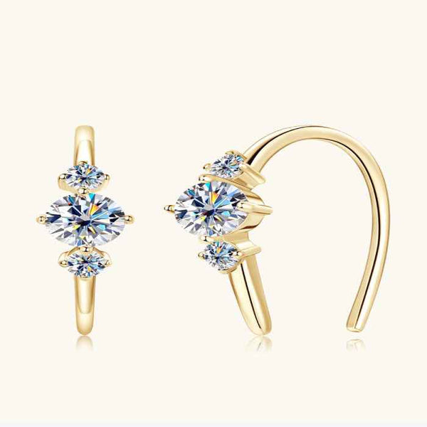 Moissanite stud earrings in 925 sterling silver — primary view