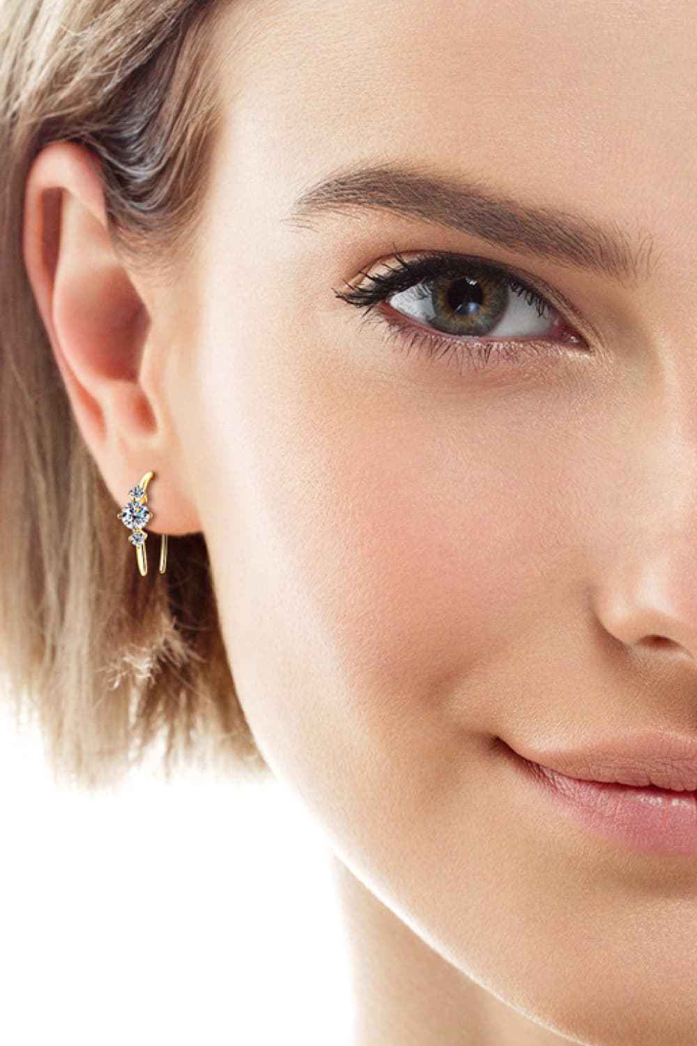 Moissanite stud earrings in 925 sterling silver — additional view 2