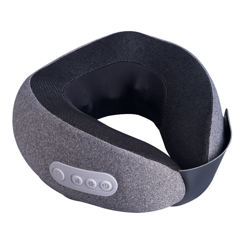 U-shaped massage pillow strap and buckle detail