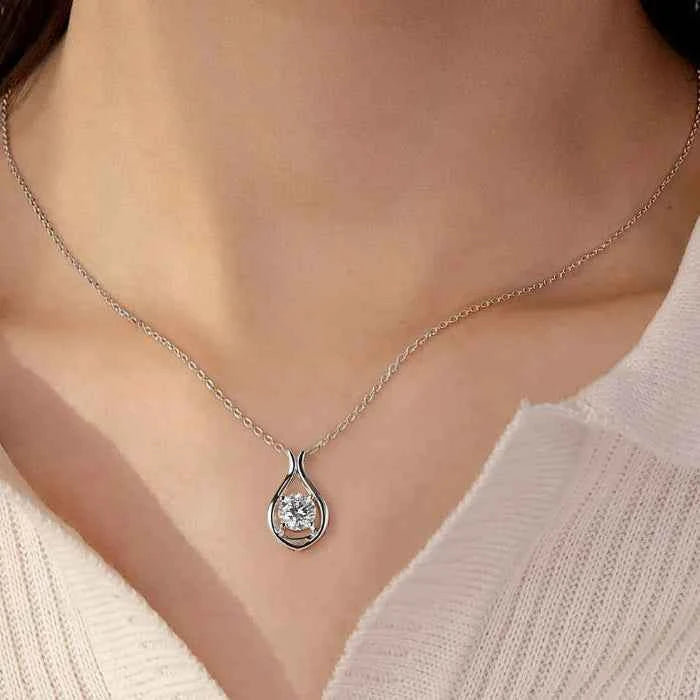 2ct D color moissanite necklace in 925 sterling silver — additional view 2