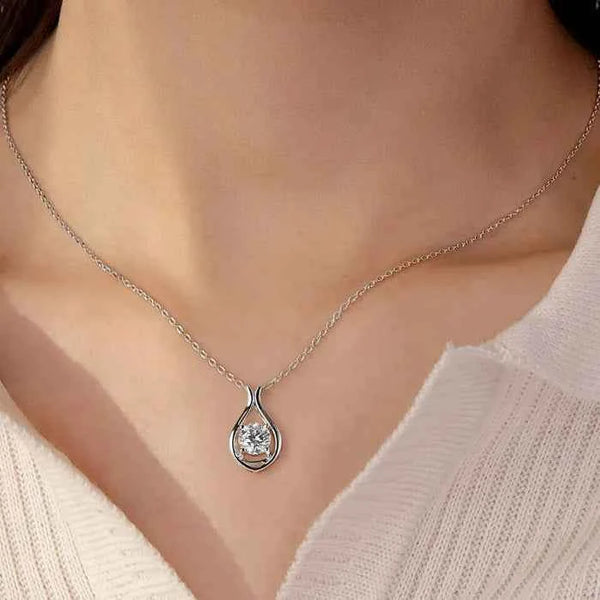 2ct D color moissanite necklace in 925 sterling silver — additional view 2