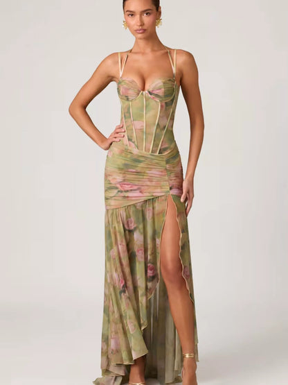 Sweetheart Neck Slit Maxi Dress-Maxi Dress.-Splashis-Splashis