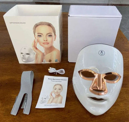 7-Color LED Face Mask Splashis 7 color LED face mask acne treatment light anti aging LED mask anti wrinkle LED mask at home LED facial blue light acne mask blue light therapy acne collagen boosting face mask dermatologist LED mask face mask