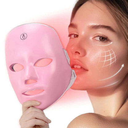 7-Color LED Face Mask Splashis 7 color LED face mask acne treatment light anti aging LED mask anti wrinkle LED mask at home LED facial blue light acne mask blue light therapy acne collagen boosting face mask dermatologist LED mask face mask
