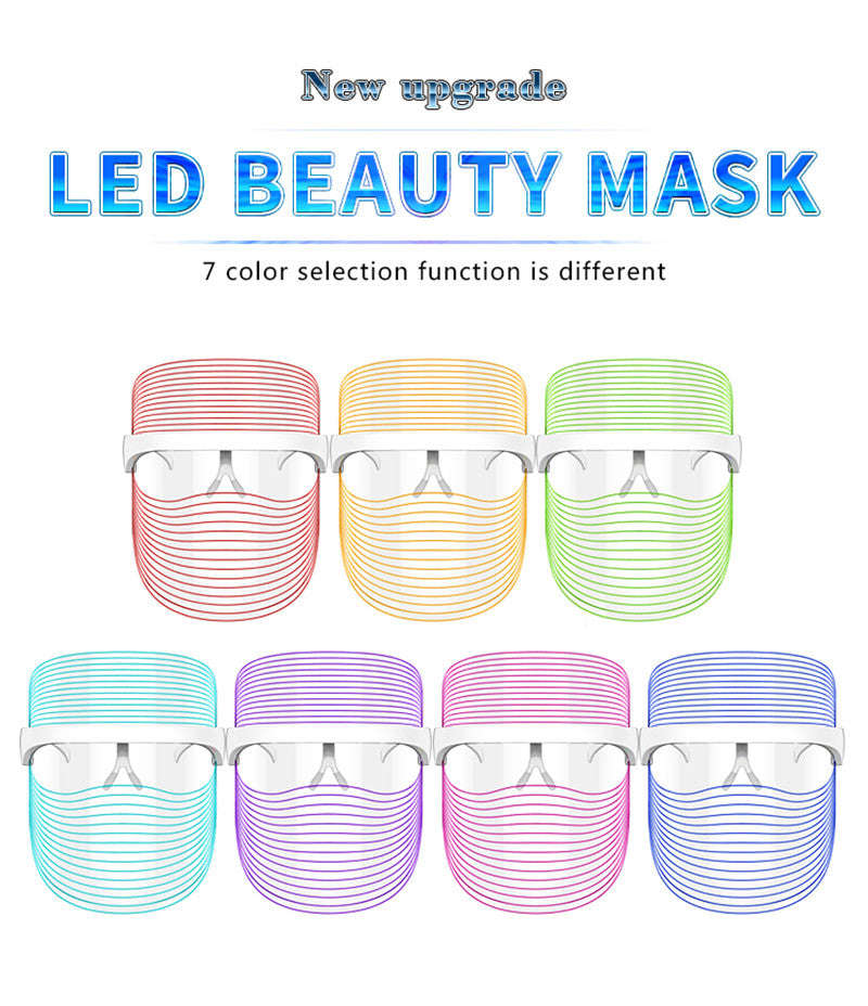 7-Color LED Photon Facial Mask Splashis 470nm blue light 630nm red light 7 color LED mask 7 wavelength LED 90g face mask ABS face mask acne light therapy acne mask device acne treatment mask affordable LED mask anti-aging device anti-aging face