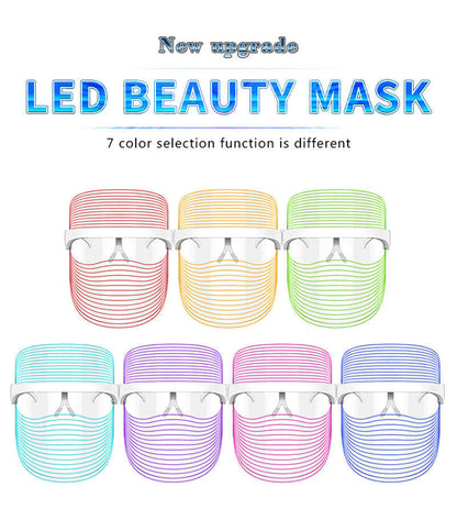 7-Color LED Photon Facial Mask Splashis 470nm blue light 630nm red light 7 color LED mask 7 wavelength LED 90g face mask ABS face mask acne light therapy acne mask device acne treatment mask affordable LED mask anti-aging device anti-aging face