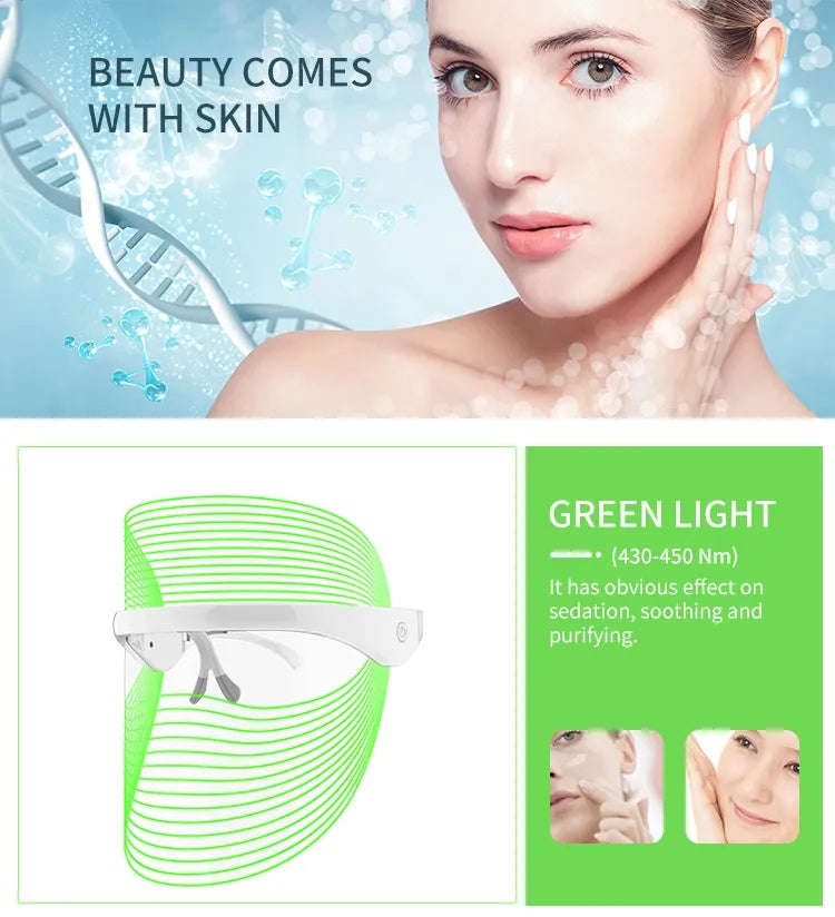 7-Color LED Photon Facial Mask Splashis 470nm blue light 630nm red light 7 color LED mask 7 wavelength LED 90g face mask ABS face mask acne light therapy acne mask device acne treatment mask affordable LED mask anti-aging device anti-aging face