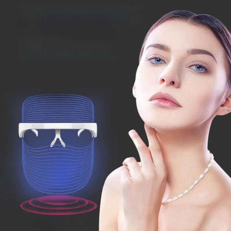 7-Color LED Photon Facial Mask Splashis 470nm blue light 630nm red light 7 color LED mask 7 wavelength LED 90g face mask ABS face mask acne light therapy acne mask device acne treatment mask affordable LED mask anti-aging device anti-aging face