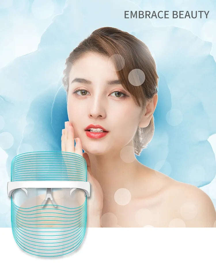 7-Color LED Photon Facial Mask Splashis 470nm blue light 630nm red light 7 color LED mask 7 wavelength LED 90g face mask ABS face mask acne light therapy acne mask device acne treatment mask affordable LED mask anti-aging device anti-aging face