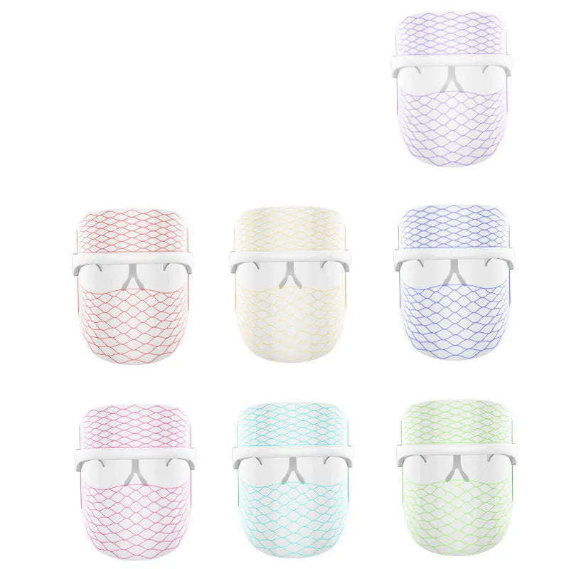 7-Color LED Photon Facial Mask Splashis 470nm blue light 630nm red light 7 color LED mask 7 wavelength LED 90g face mask ABS face mask acne light therapy acne mask device acne treatment mask affordable LED mask anti-aging device anti-aging face