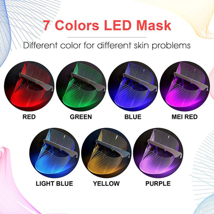 7-Color LED Photon Facial Mask Splashis 470nm blue light 630nm red light 7 color LED mask 7 wavelength LED 90g face mask ABS face mask acne light therapy acne mask device acne treatment mask affordable LED mask anti-aging device anti-aging face