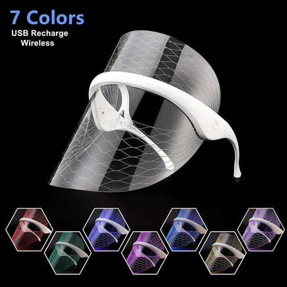 7-Color LED Photon Facial Mask Splashis 470nm blue light 630nm red light 7 color LED mask 7 wavelength LED 90g face mask ABS face mask acne light therapy acne mask device acne treatment mask affordable LED mask anti-aging device anti-aging face
