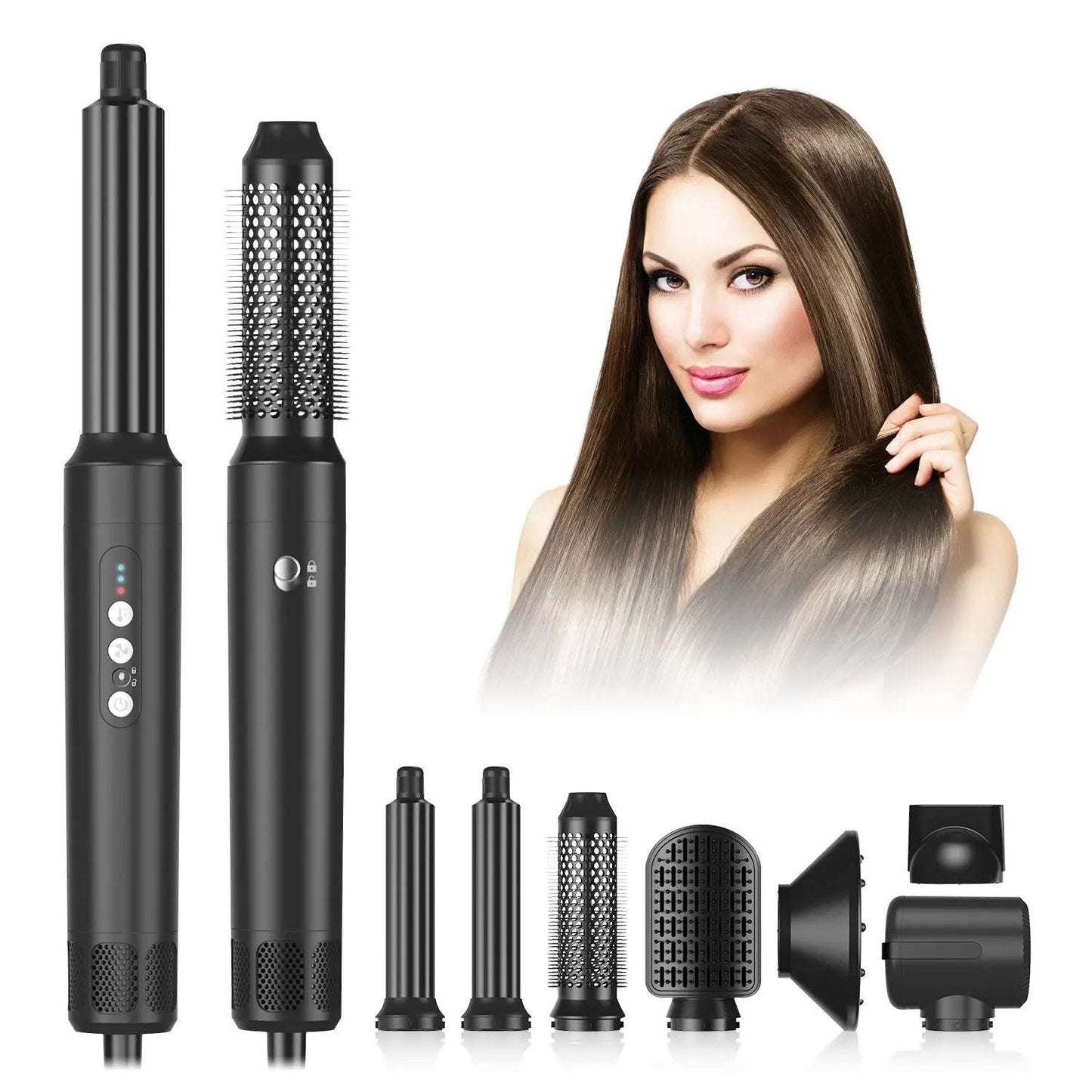 7-in-1 Hair Dryer & Styling System Splashis 110000-rpm-motor 1250w-hair-dryer 7-in-1-hair-styler active-lifestyle affordable-professional-tool all-hair-types all-in-one-hair-styler bad-hair-day-solution beauty-appliances beauty-gift