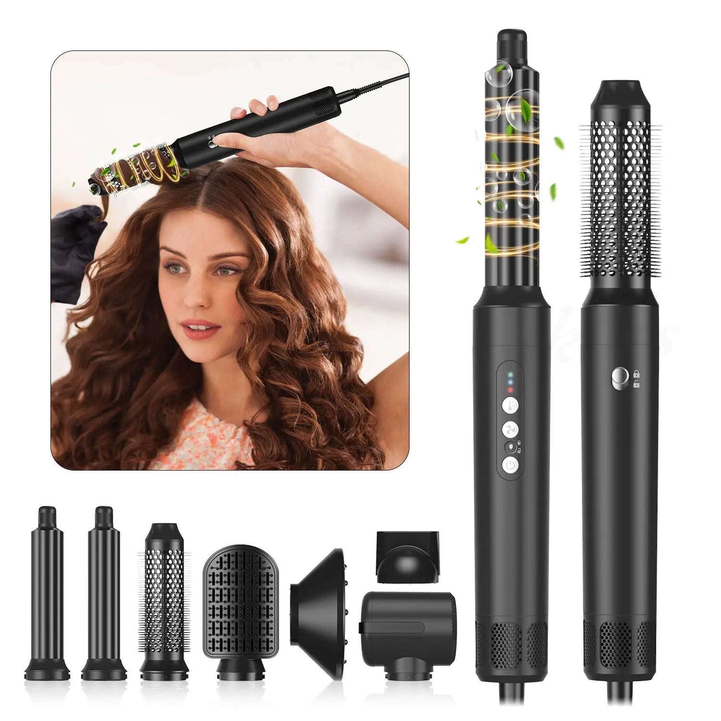 7-in-1 Hair Dryer & Styling System Splashis 110000-rpm-motor 1250w-hair-dryer 7-in-1-hair-styler active-lifestyle affordable-professional-tool all-hair-types all-in-one-hair-styler bad-hair-day-solution beauty-appliances beauty-gift