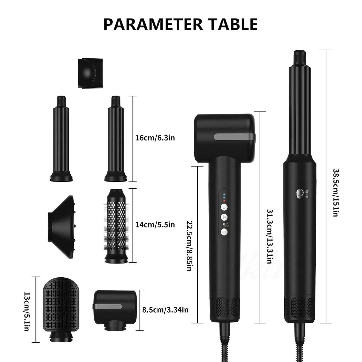 7-in-1 Hair Dryer & Styling System Splashis 110000-rpm-motor 1250w-hair-dryer 7-in-1-hair-styler active-lifestyle affordable-professional-tool all-hair-types all-in-one-hair-styler bad-hair-day-solution beauty-appliances beauty-gift