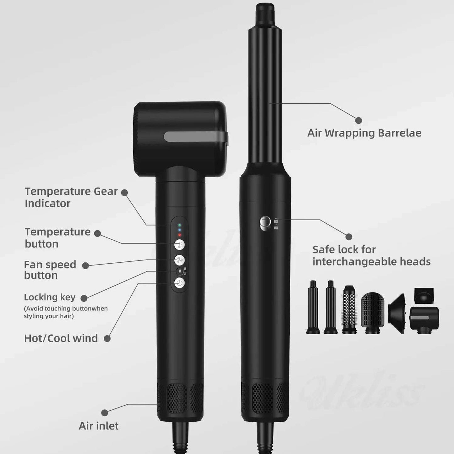 7-in-1 Hair Dryer & Styling System Splashis 110000-rpm-motor 1250w-hair-dryer 7-in-1-hair-styler active-lifestyle affordable-professional-tool all-hair-types all-in-one-hair-styler bad-hair-day-solution beauty-appliances beauty-gift