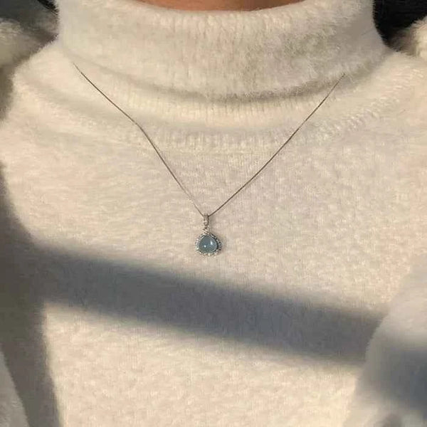Crystal teardrop necklace in 925 sterling silver — primary view