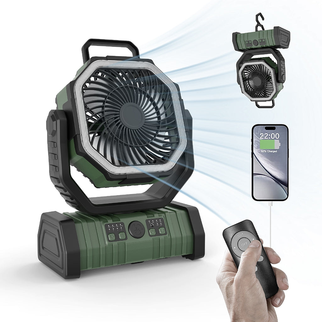 Portable magnetic water mist fan with LED light view 12