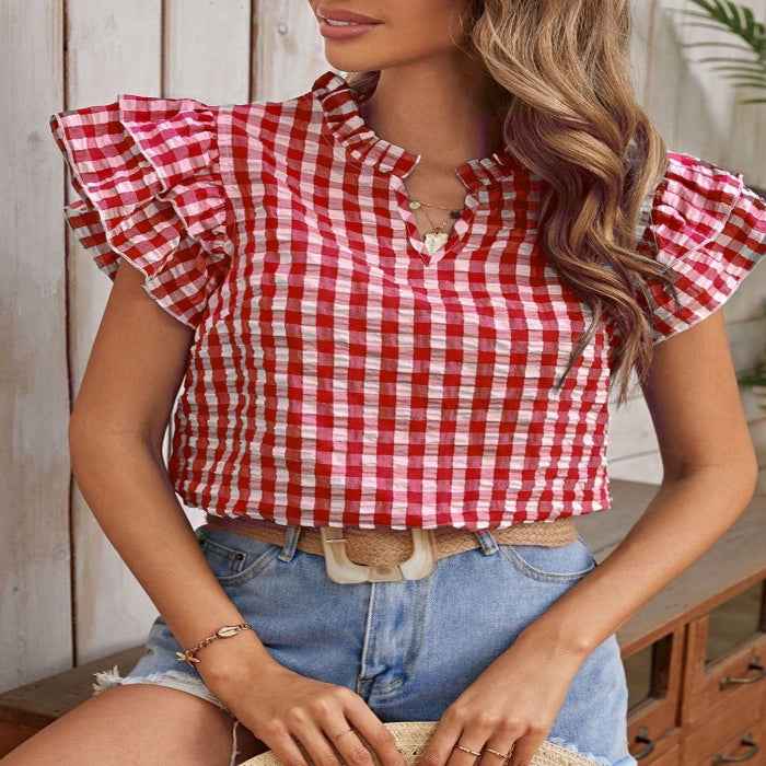 Gingham ruffle blouse — primary view Hauptbild