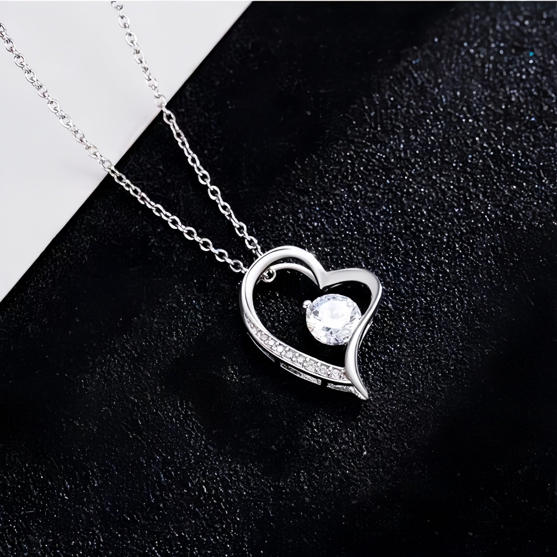 Heart Shape Zirconia Necklace - Splashis