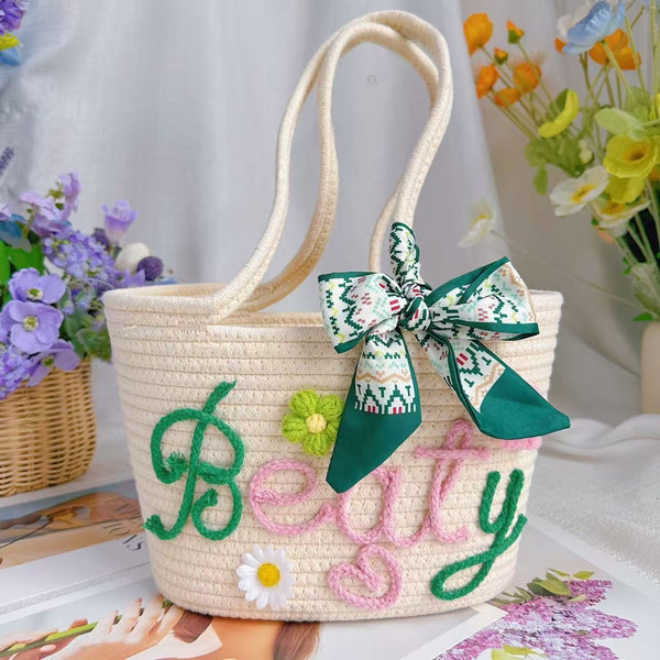 Handmade DIY Straw Tote Bag product photo