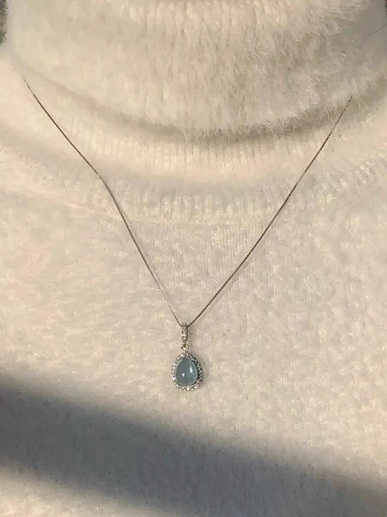 Crystal Teardrop Necklace 925 Sterling Silver-Necklaces-Splashis-Splashis