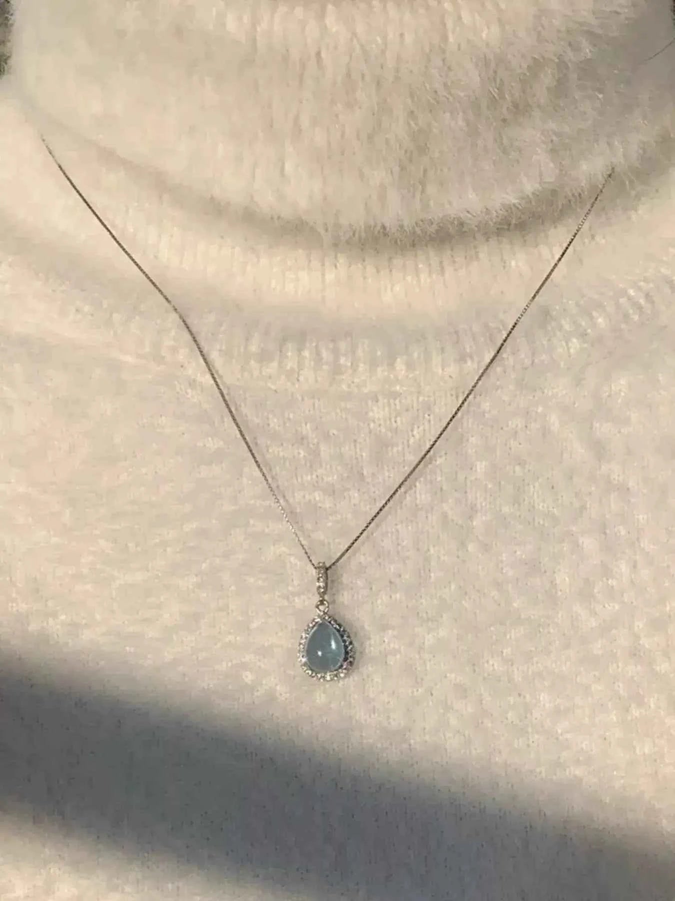 Crystal teardrop necklace in 925 sterling silver — additional view 2