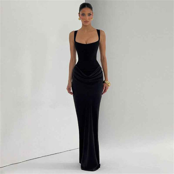 Trendy Off-Shoulder Fishtail Dress-Formal + Evening Dresses-Splashis-Color:black-Size:L-Splashis