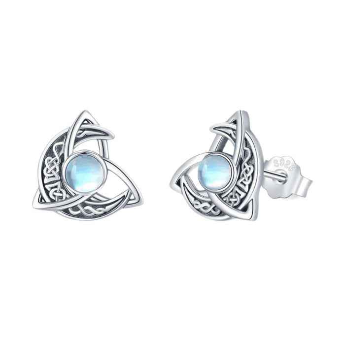 Moonstone stud earrings in 925 sterling silver — primary view