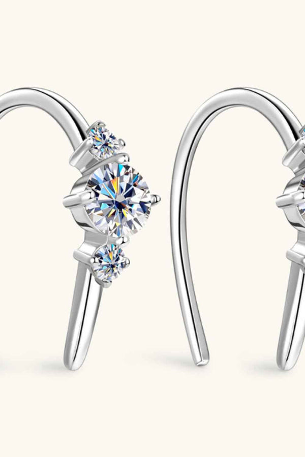 Moissanite stud earrings in 925 sterling silver — additional view 6
