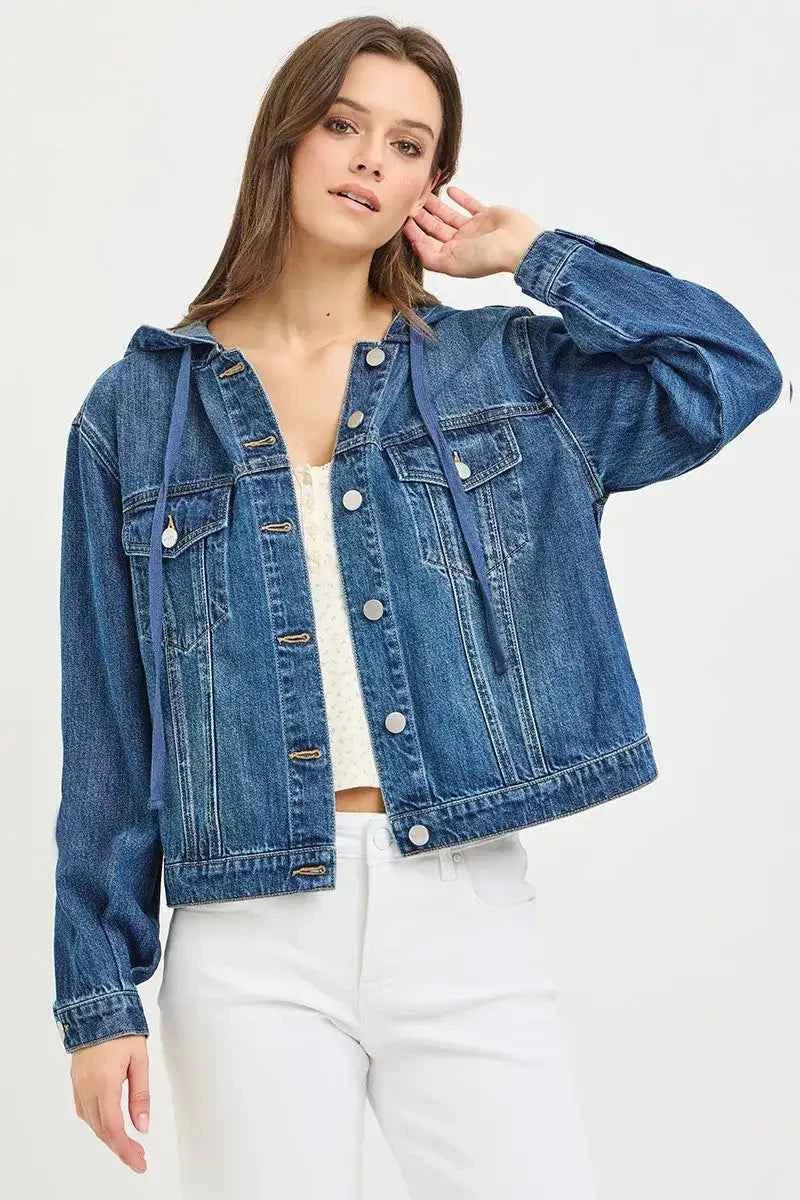 Versatile Denim Jacket with Hoodie Secondary image