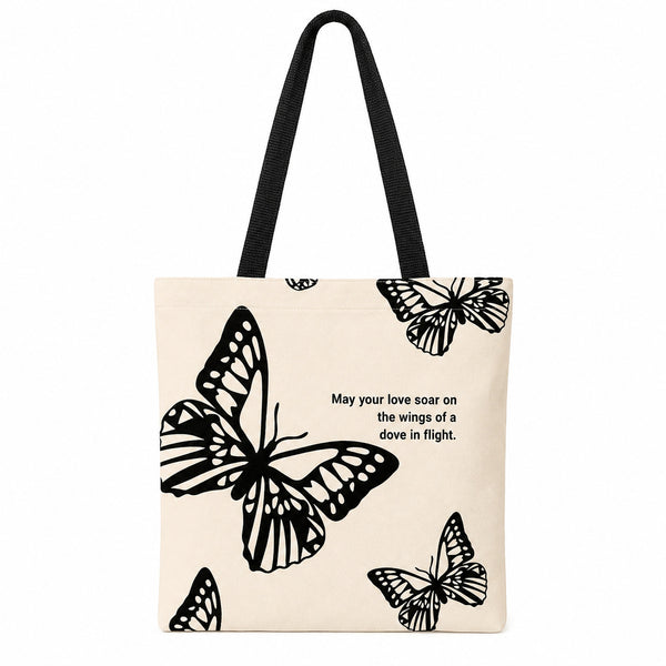Canvas tote bag interior compartment detail