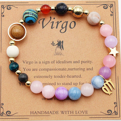Eight Planets 12 Constellation Bracelet Morgan Stone Beaded Bracelet in vibrant colors and unisex design