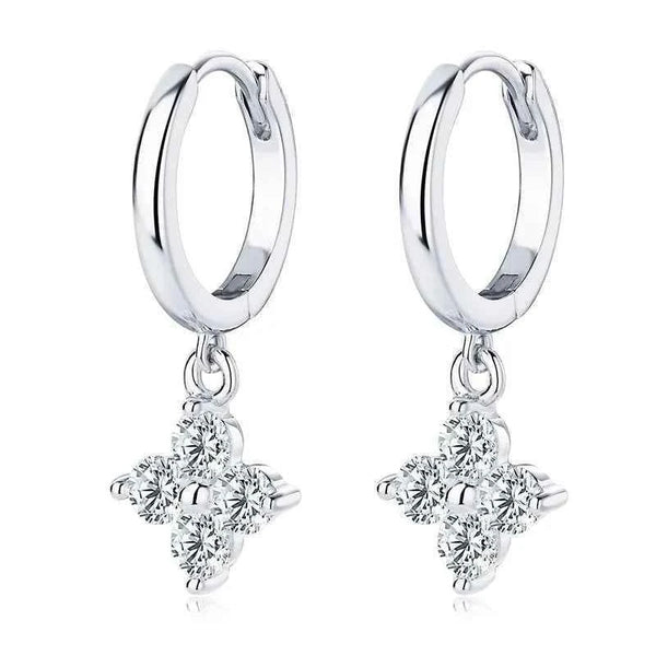Moissanite hoop drop earrings 0.8 carat in 925 silver — additional view 5