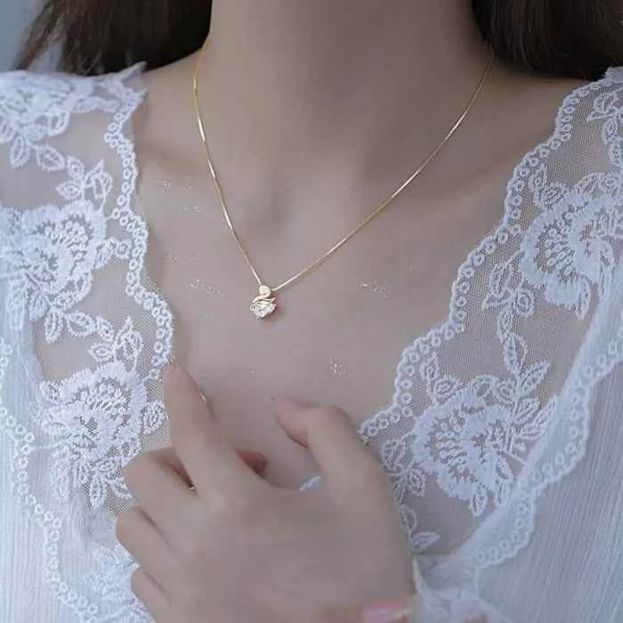 Zircon pendant necklace in 925 sterling silver — primary view